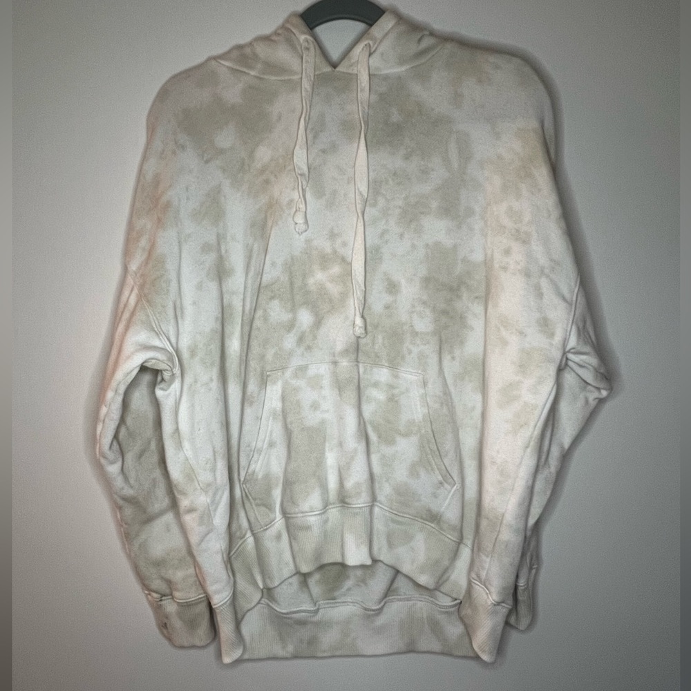 Aerie Weekend Oversized Hoodie Tie Dye Green/White